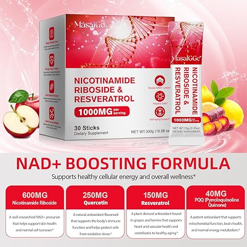 Miniatura 3 de NAD 1000mg líquido 30 paquetes, suplemento líquido NAD, suplementos NAD para mujeres, ribósido de nicotinamida y resveratrol premium, aumenta la