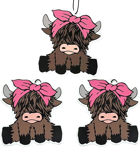 Western Cow Ambientador de coche divertidos aromas para coche, 3 unidades de miel melocotón