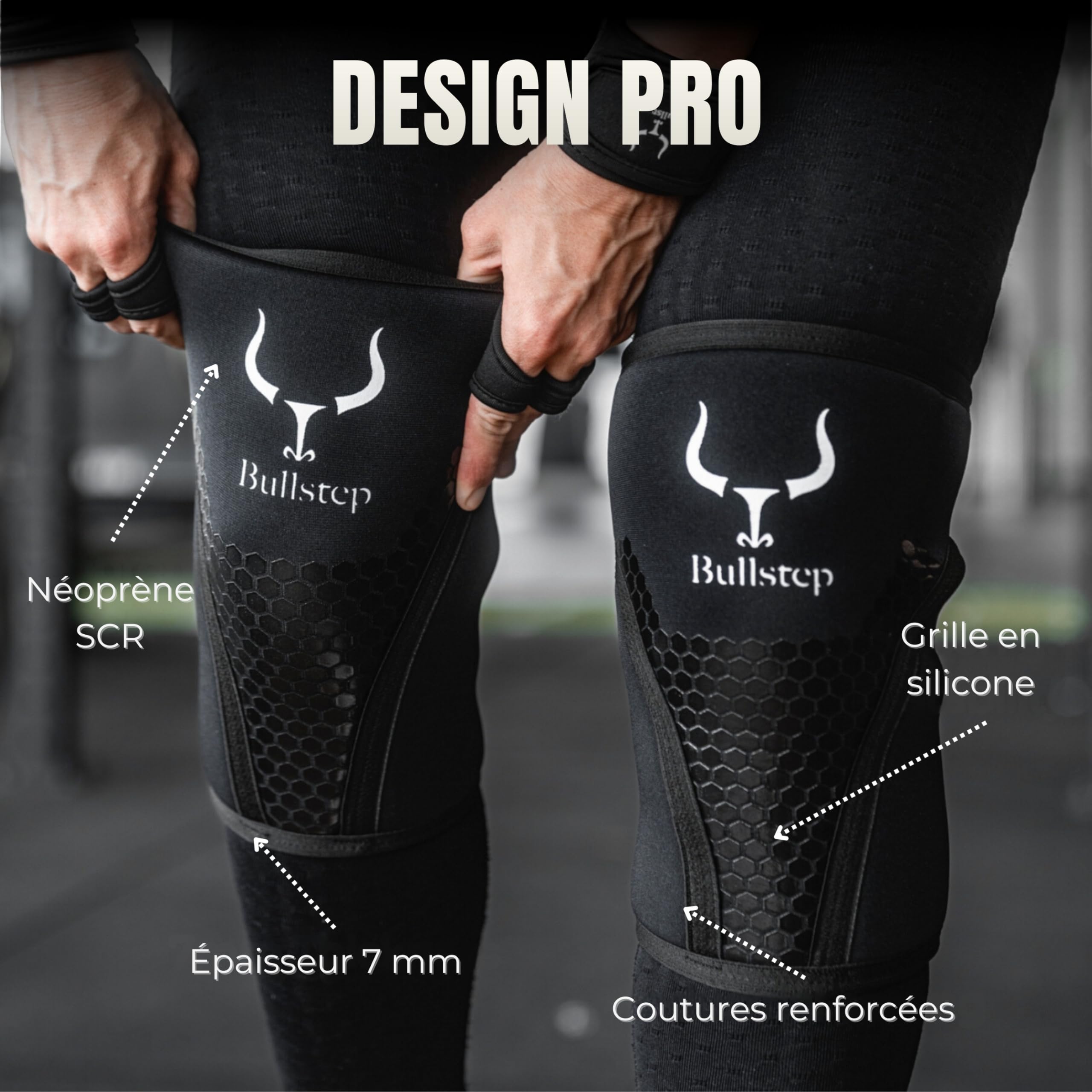 Genouillère Crossfit 7 mm Neoprene Musculation Squat Haltérophilie Powerlifting (L)