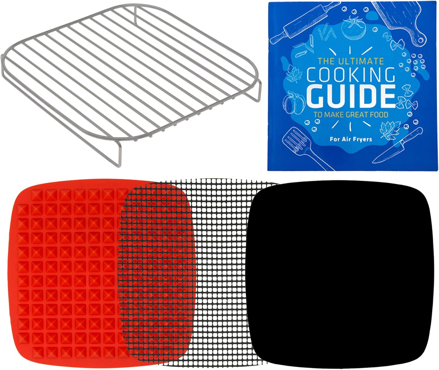 Amazon Com Air Fryer Stainless Steel Rack Accessories Compatible With Enklov Gourmia Comfee More 5pcs Airfryer Accessory Set For Air Frier Cookers Baskets Pans Liner Cookbook Grill Mesh Kitchen