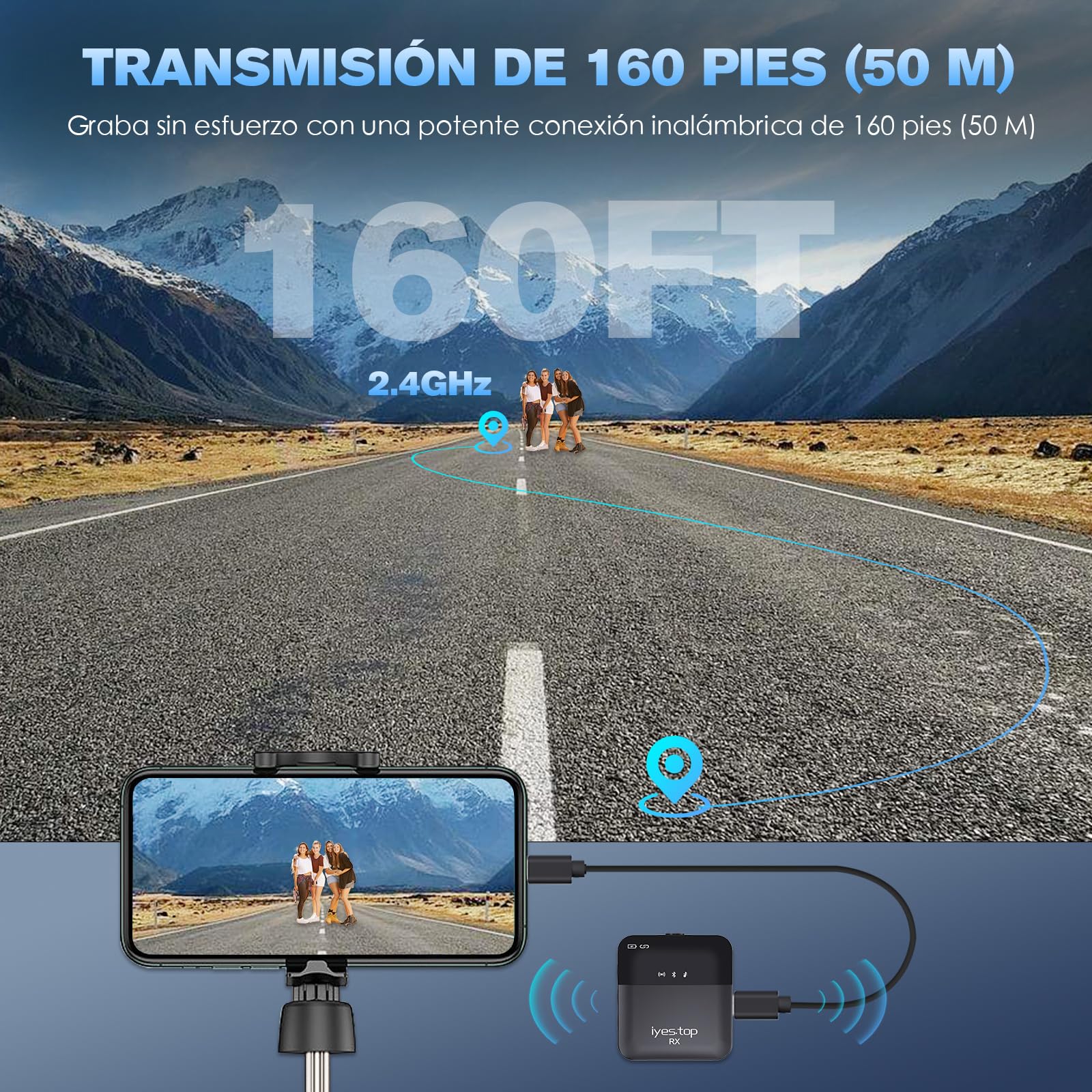 Microfono Inalambrico Solapa para iPhone/Android Movil, Mini Micrófono Lavalier Inalámbrico con Monitoreo en Tiempo Real/Audiencia, Ducking de Audio, Silencio para Live, Podcast, Vlog, YouTube/TikTok