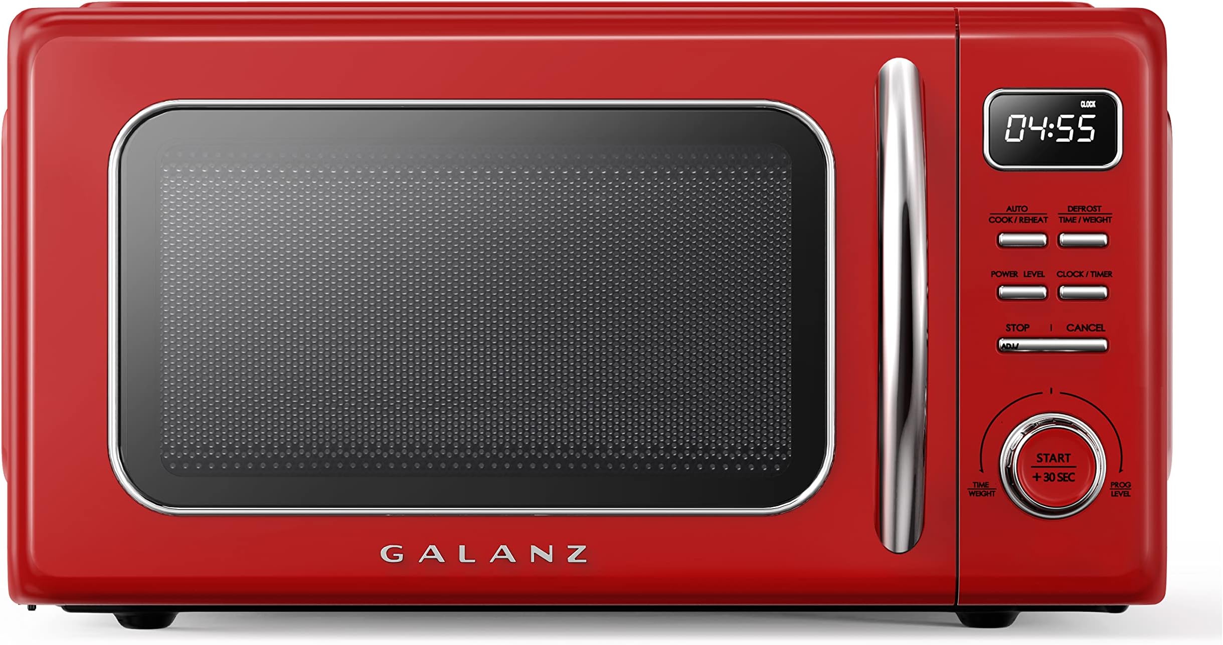 Galanz GLCMKZ11RDR10 Retro Countertop Microwave Oven with Automatic Cooking and Warming, Defrosting, Quick Start Functions, Easy to Clean with Turntable in