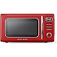 Nostalgia NRMO11RR6A 1000 Watt Power Retro Countertop Microwave Oven Easy to Clean with Removable Glass Turntable-Child Safety Lock-12 Programs-Digital Clock, 1.1 Cu. Ft, Red