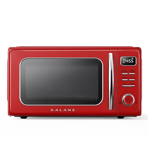 Galanz GLCMKZ11RDR10 Retro Countertop Microwave Oven with Auto Cook &