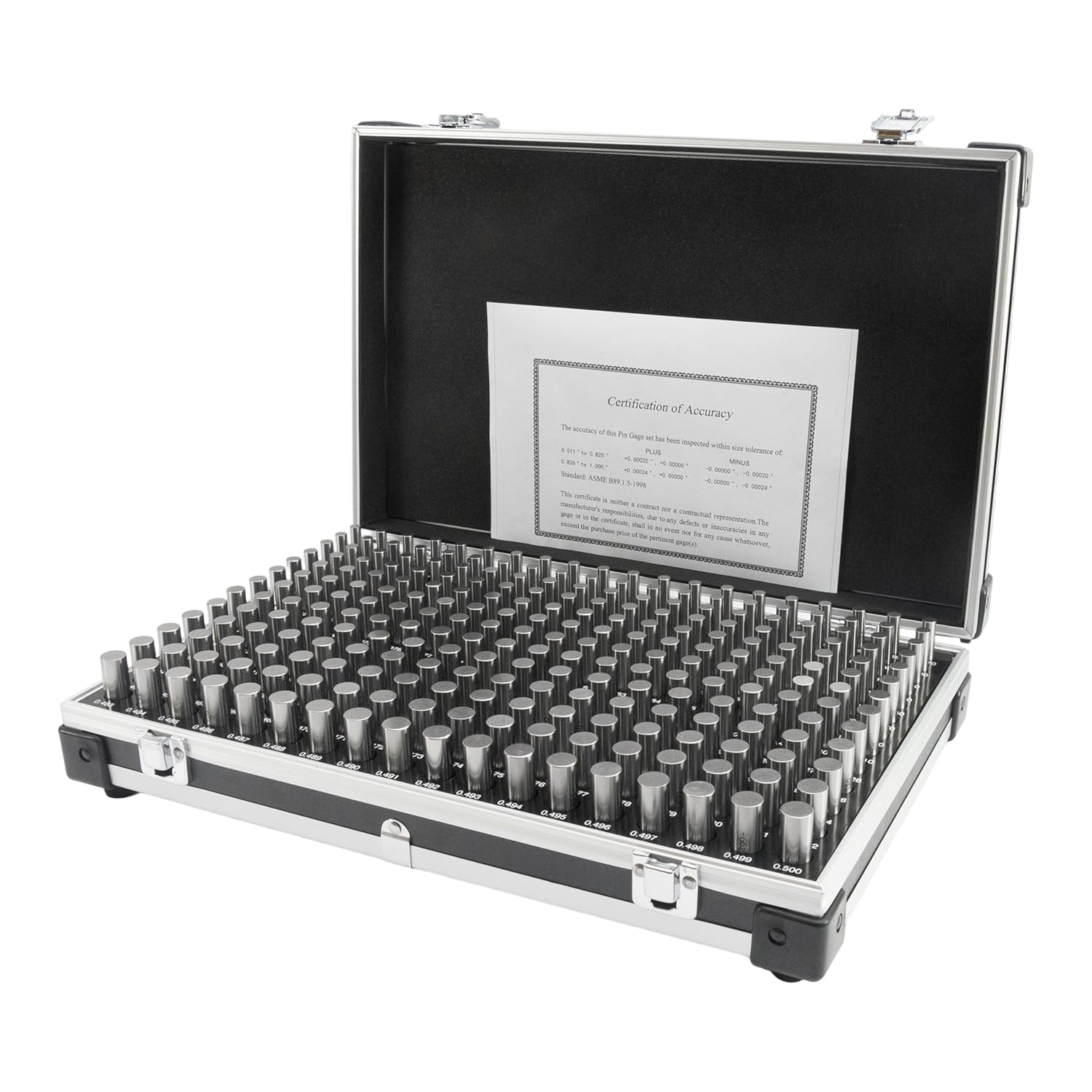 HFS(R) Pin Gage Set Minus with Aluminum Alloy Case for Machine Shops, Manufacturing 0.061"-0.250" M1 190 Pieces