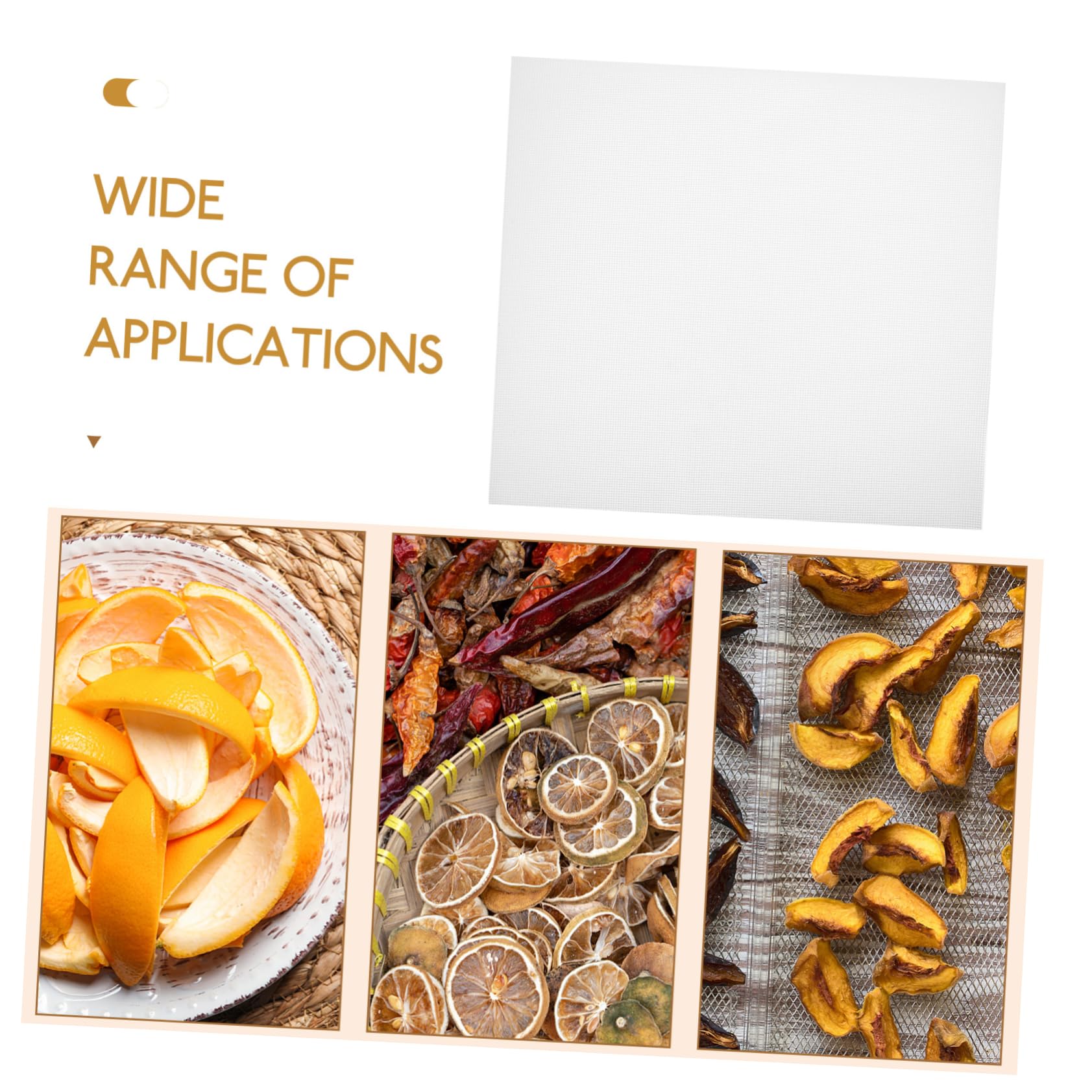 HEALEEP Fruit Non Stick Mats for Dried Fruit Meat Herbs Heat Resistant Easy to Clean for Food Dehydrators Drying Machines