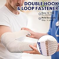 Vista 3 de Reginary Paquete de 20 vendajes elásticos de 4 pulgadas con cierre automático en ambos extremos para piernas, rodillas, tobillos, muñecas, codos