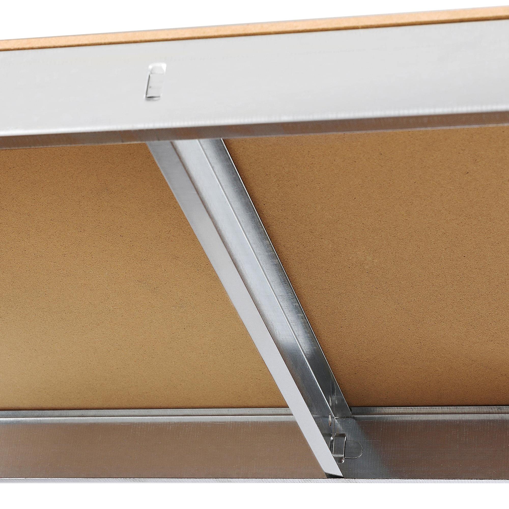 Yaheetech Lot de 2 Étagères de Rangement Charge Lourde Meuble de Garage Ratelier Cuisine Salon 80 × 40 × 160 cm Acier Galvanisé MDF Capacité de Chaque Tablette 130 kg