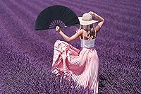 Vista 4 de Large Folding Fans Rave Hand Clap Fan Popping Fan for Line Dancing, Big Foldable Clacking Fans for Dance Festival, Dancing, Performance (Black)