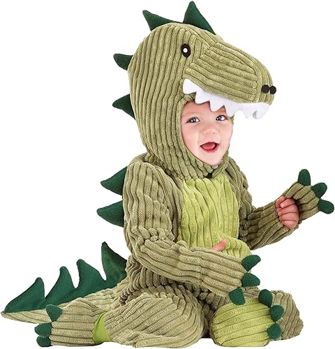 Miniatura 3 de Infant T-Rex Costume Unisex, Cute Cuddly Green Dinosaur Halloween One-piece with Tail