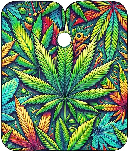 Capa de corte de pelo de hojas verdes, capas de color de 64.9 pulgadas x 55.1 pulgadas, delantal de corte de pelo para mujeres