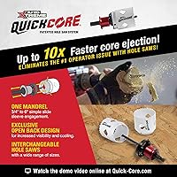 Vista 3 de Disston QUICKCORE - Juego de 13 piezas - sierras de agujero de 3/4", 7/8", 1 1/8", 1-3/8", 1-1/2", 1-3/4", 2", 2 1/8" y 2-1/2" y eje de cambio