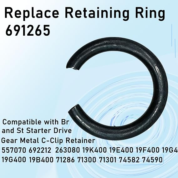 691265 Retaining Ring Starter Drive Gear Metal C-Clip Retainer 20Pcs