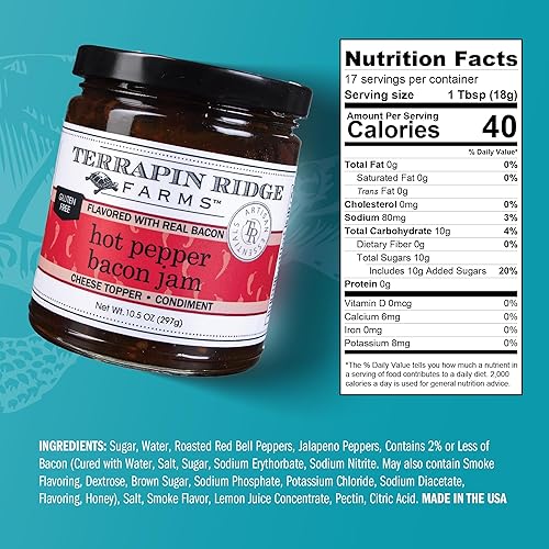 Miniatura 6 de Terrapin Ridge Farms Gourmet - Mermelada de pimiento picante y tocino, una jarra de 43 onzas
