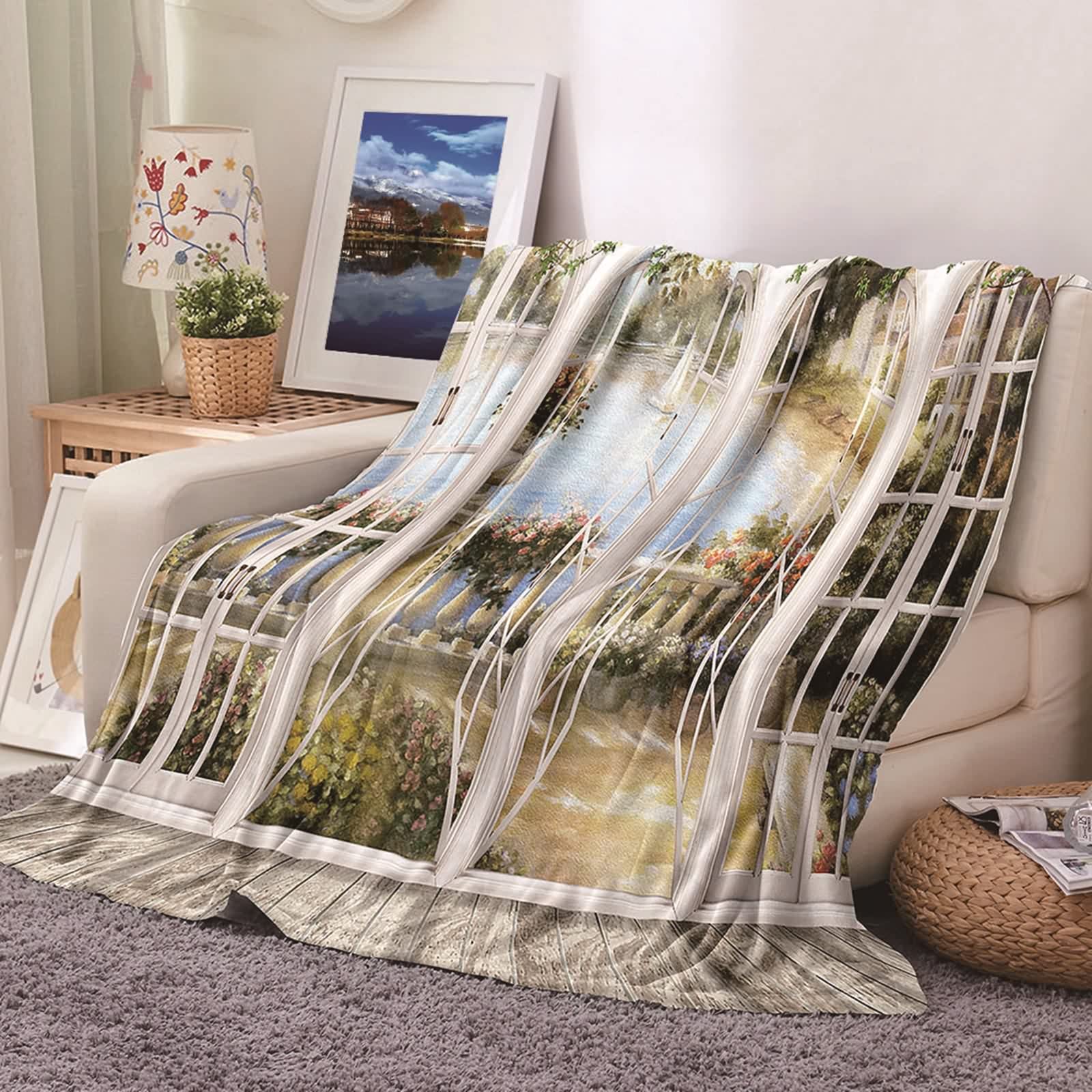 Couverture polaire flannel KnSam 100x150cm imprimé multicolore