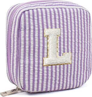 LETGO Monogram Cute Cosmetic Bag Travel Bag - Large Makeup Bag Make Up Bag Cosmetic Bag Personalized Daughter Sister Gifts for Women Her Bridesmaid Gift Preppy Makeup Bag Gifts
