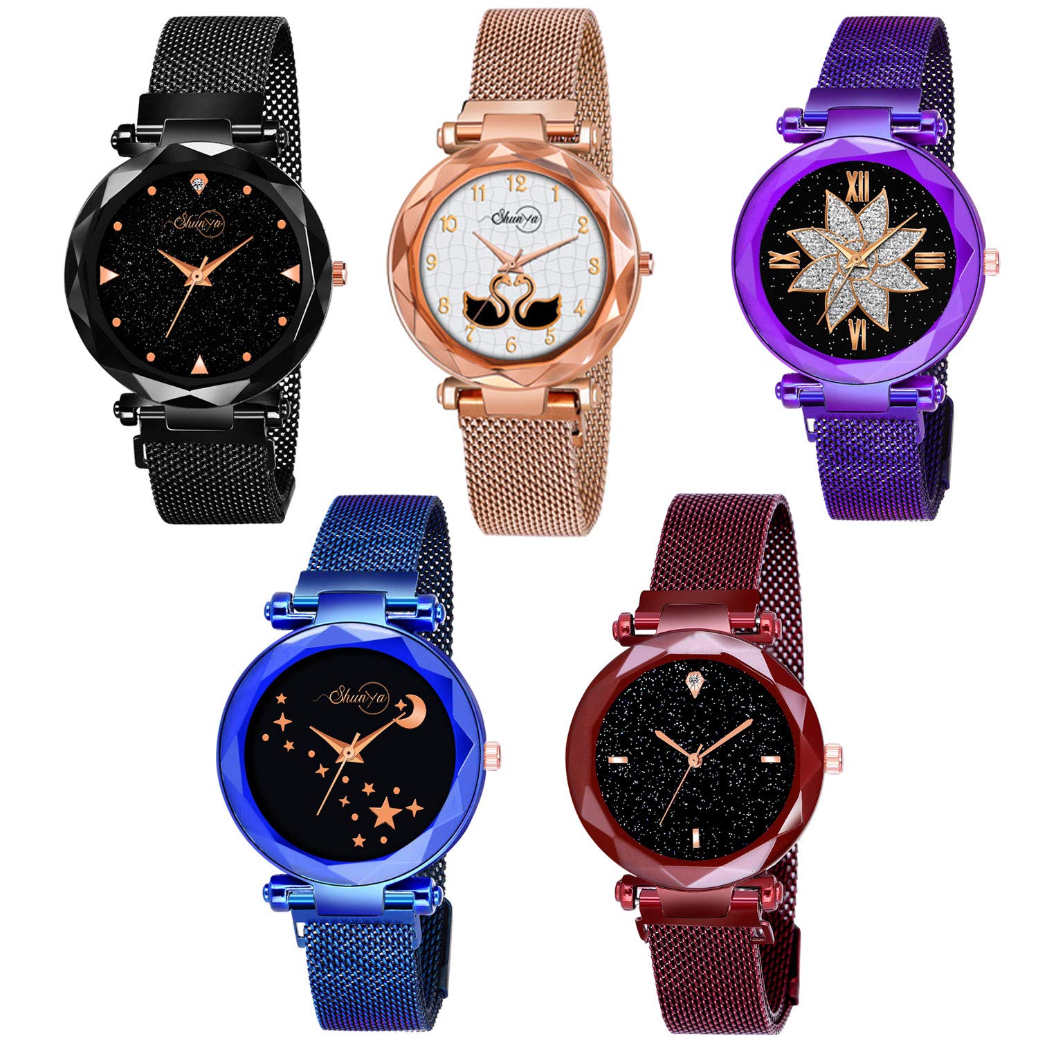 New Luxuries Looking Magnet Buckle Starry Sky Quartz Watches for Girls Combo Pack-05 Analog Watch (B091795YL9) Amazon Price History, Amazon Price Tracker