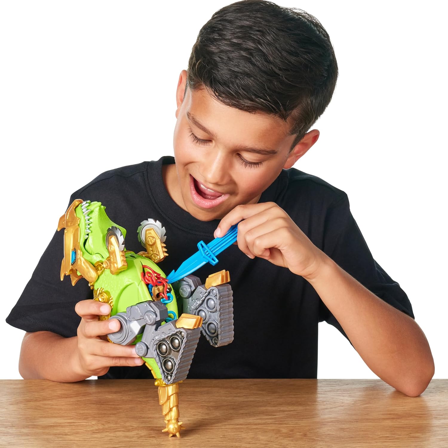 Treasure X Dino Gold Battle Rex Dino Dissection. 16 Level of Adventure. Dissect The Dino, Save The Hunter and Ride The Mega Sized Dino with Launchers Into Battle Medium