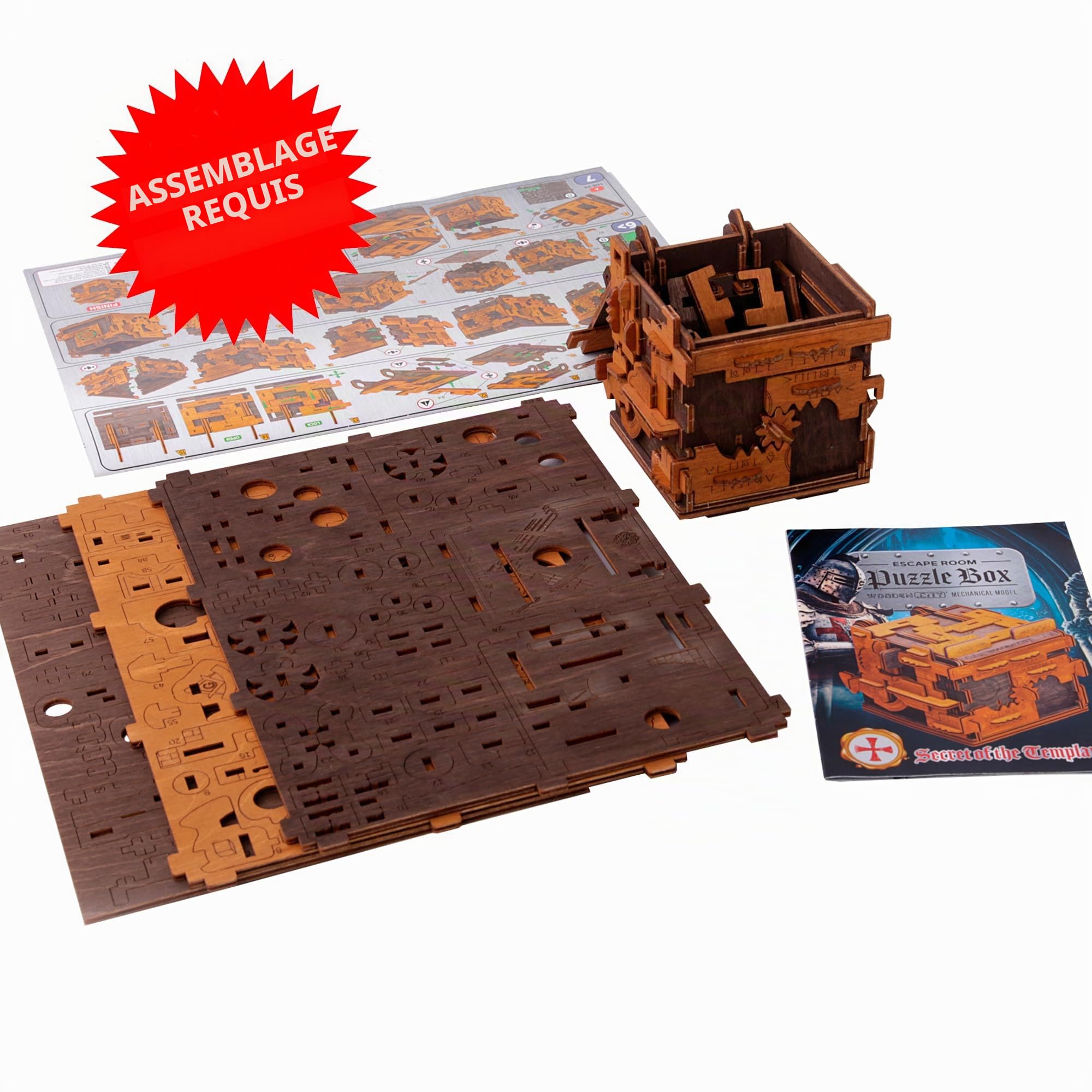 WOODEN.CITY Puzzle 3D Boîte en Bois - Jeux De Société, Maquette Adulte À Construire, Escape Game, Boîte Mystère Casse-Tête Difficile, Jeu De Societe en Bois pour Adultes