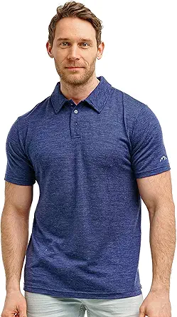 Merino Wool Polo Shirt Men - Anti-Odor 100% Merino Wool Shirts for Men Short Sleeve and Long Sleeve Breathable Polo