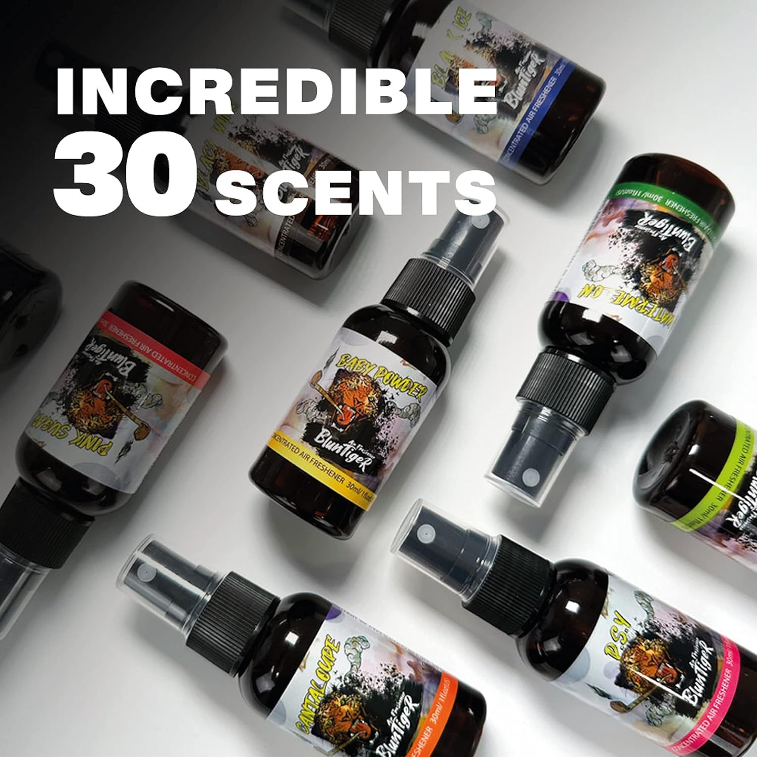 High Concentrated Strong Oil Based Air Freshener 30ml/1oz Car, Room, Home and Bathroom Deodorizer & Odor Eliminator Spray (Inspired by Black Ice, 6Pack)