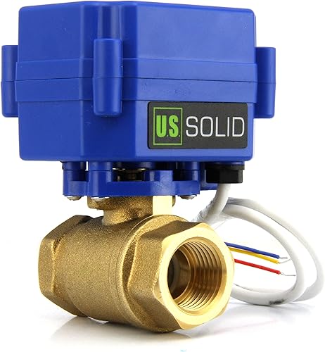 Miniatura 2 de U.S. Solid Válvula de bola motorizada - Válvula de bola eléctrica de latón de 12", puerto completo, 9-24V ACDC y configuración de ruptura positiva