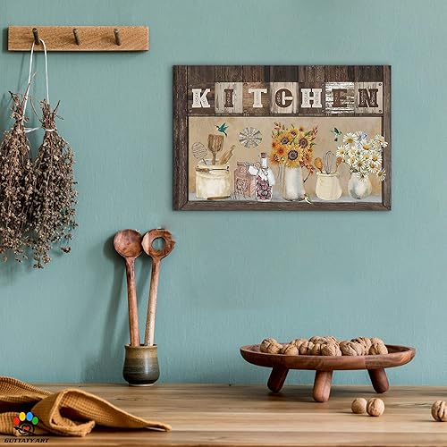 Miniatura 2 de Lienzo decorativo para pared de cocina, cuadros rústicos de cocina para decoración de pared, cuadros de cocina de granja para cocina, lienzo