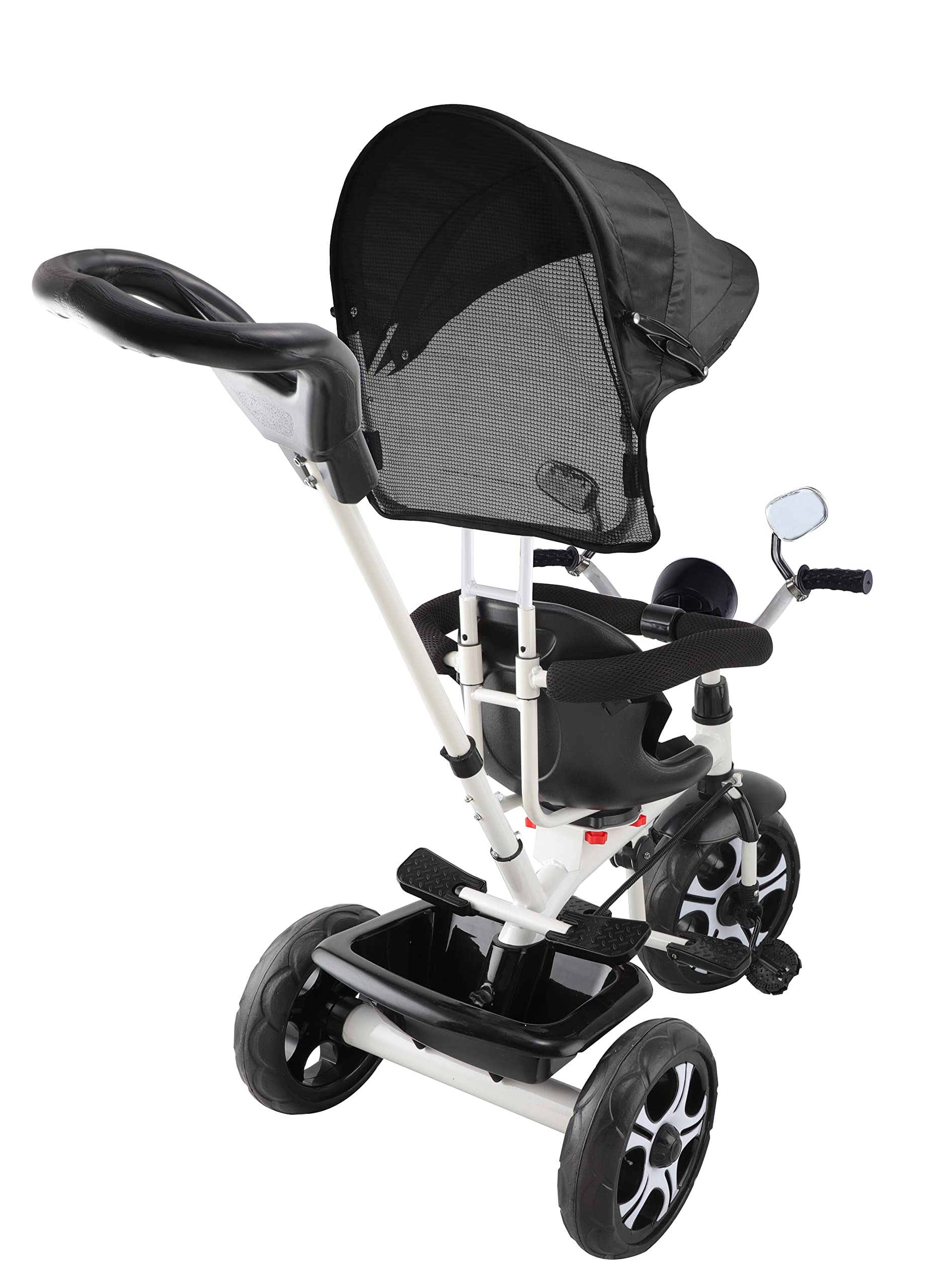Toyzoy Melody Pro Max Kids|Baby Musical Trike|Tricycle with Light, Foldable Canopy and 360 Degree Seat Rotating Tricycle for Kids|Boys|Girls Age Group 2 to 5 Years, TZ-544 (White & Black) 3