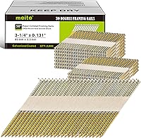 Vista 10 de meite Clavos de marco de 30 grados de 2-3/8 pulgadas x 0.113 pulgadas, revestimiento galvanizado, cinta de papel combinada, cabeza redonda