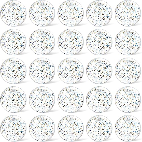 Hungdao 25 bolas inflables de playa con purpurina de 8 pulgadas, mini bola de confeti flotante transparente para niños, pelota de fiesta temática de