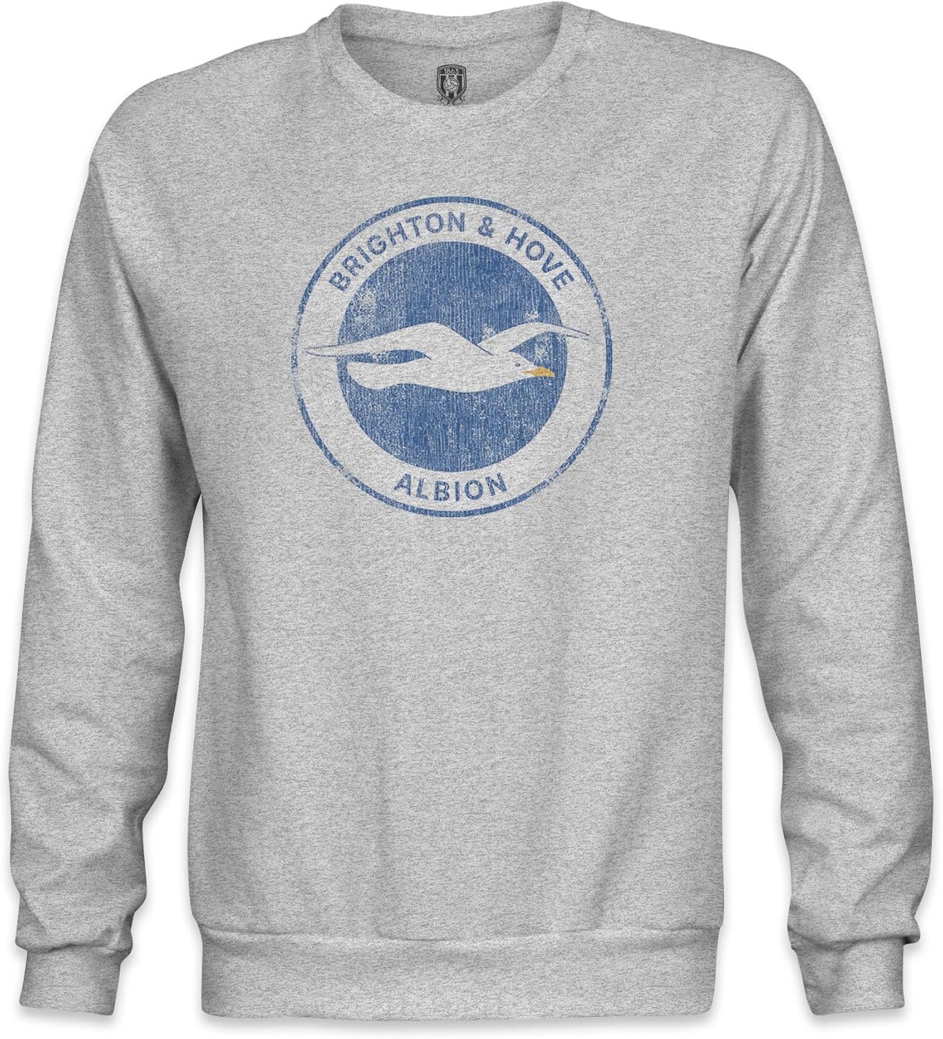 1863FC Soccer Team Color Badge Football Club Premium Fleece Crewneck Sweatshirt - Grey