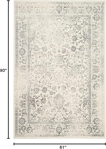 Miniatura 624 de Safavieh colección Adirondack - Alfombra de área, 6 x 9 pies, gris y azul, diseño oriental desgastado, no desprende pelusa, fácil cuidado, ideal