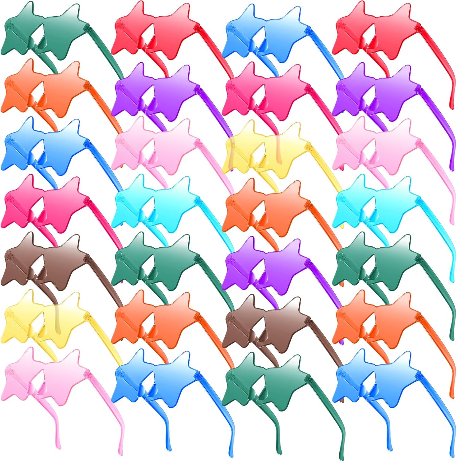 Morcheiong 10/20/30/40 Pack Star Sunglasses Colorful Rimless Sunglasses, Cool Pool Wedding Party Favor Pentagram Glasses