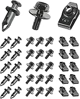 SCUARI 35PCS Engine Splash Shield Screws Bolts Kit - Durable Steel Aluminum Black for Cars Trucks Sedans