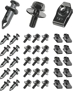 SCUARI 35PCS Car Engine Under Cover Splash Shield Guard Body Bolts Screws,Skid Plate Bolts Screw Kit,Bumper Screws,Engine Splash Shield Screw,Suitable for Most Cars and Sedans Replacement
