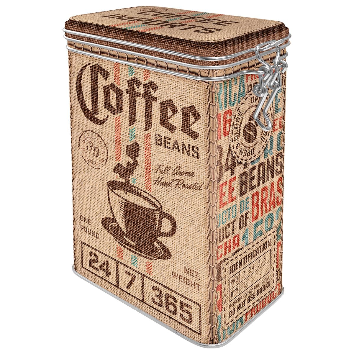 Nostalgic-Art Retro Coffee Canister 1.3 Litre Coffee Sack - Gift Idea for Coffee Fans Tin Tin with Aroma Lid Vintage Design