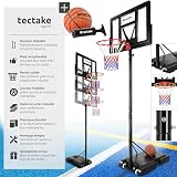 tectake® Weather-Resistant Basketball Hoop Set with Wheels, Steel Tube Frame, 9-Level Height-Adjustable, Durable Basket & Stable, Fillable Base, Incl. Basketball & Ball Pump, Quick Assembly - 2