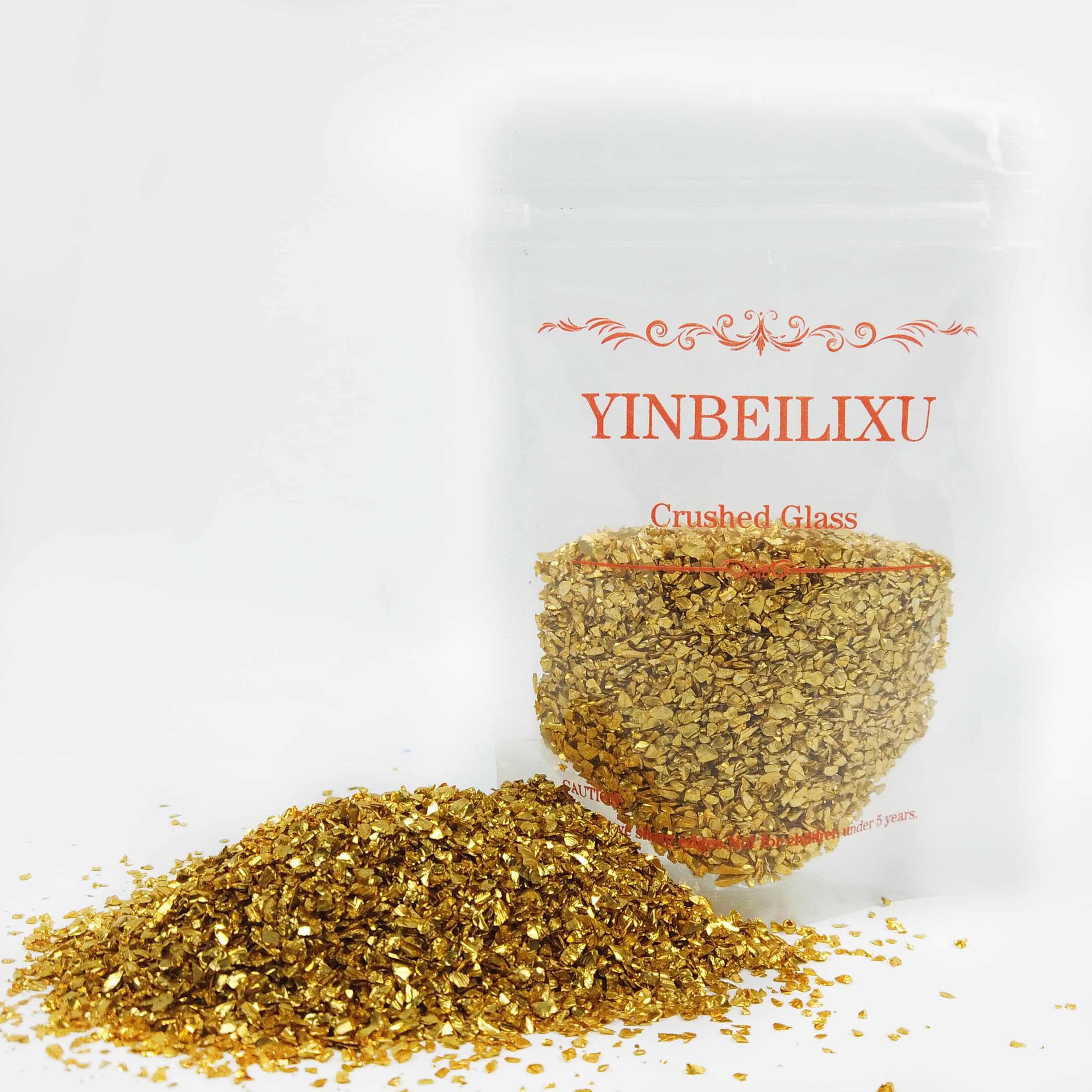 Gold Crushed Glass Glitter for Resin Art -5