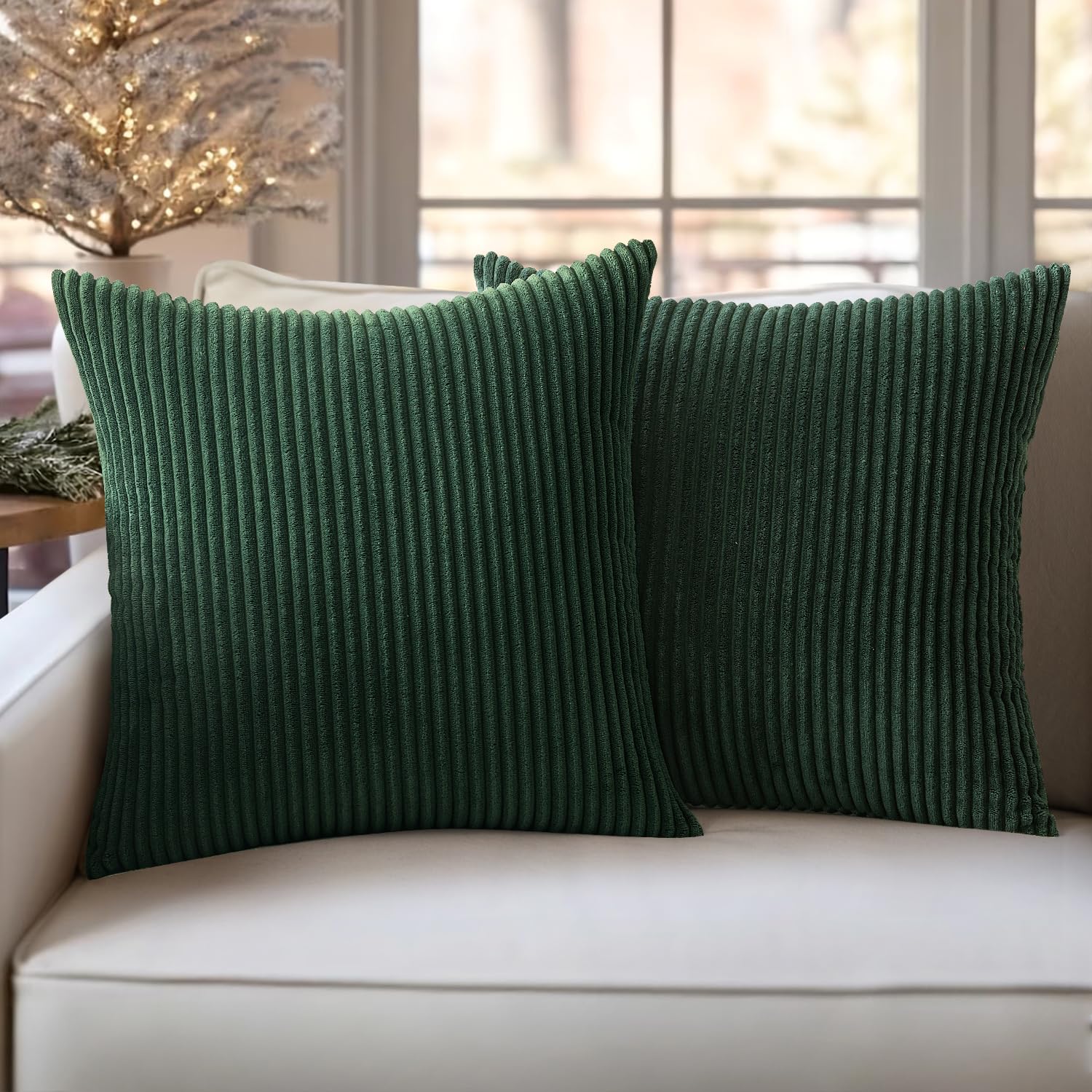Slozzi 2er Set Kordsamt Kissenbezug Kissenbezüge Kissenhülle Sofakissen Dekokissenbezug Couchkissen Weich für Sofa Schlafzimmer Wohnzimmer Balkon
