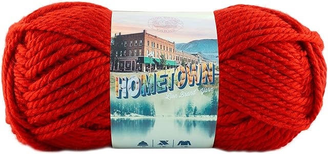 Lion Brand Yarn Company Hometown USA Yarn-Cincinnati Red, 13.3 x 24.86 x 13.3 cm