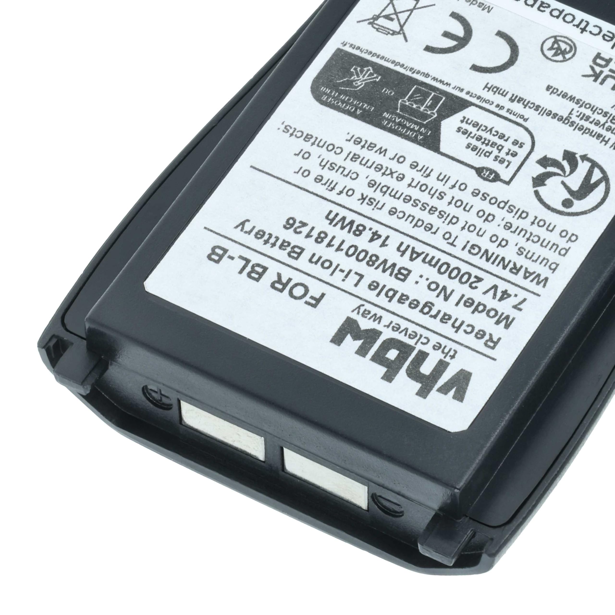 vhbw Batterie Compatible avec Baofeng UV-B6, UV-B5 Radio Talkie-walkie (2000mAh, 7,4V, Li-ION)