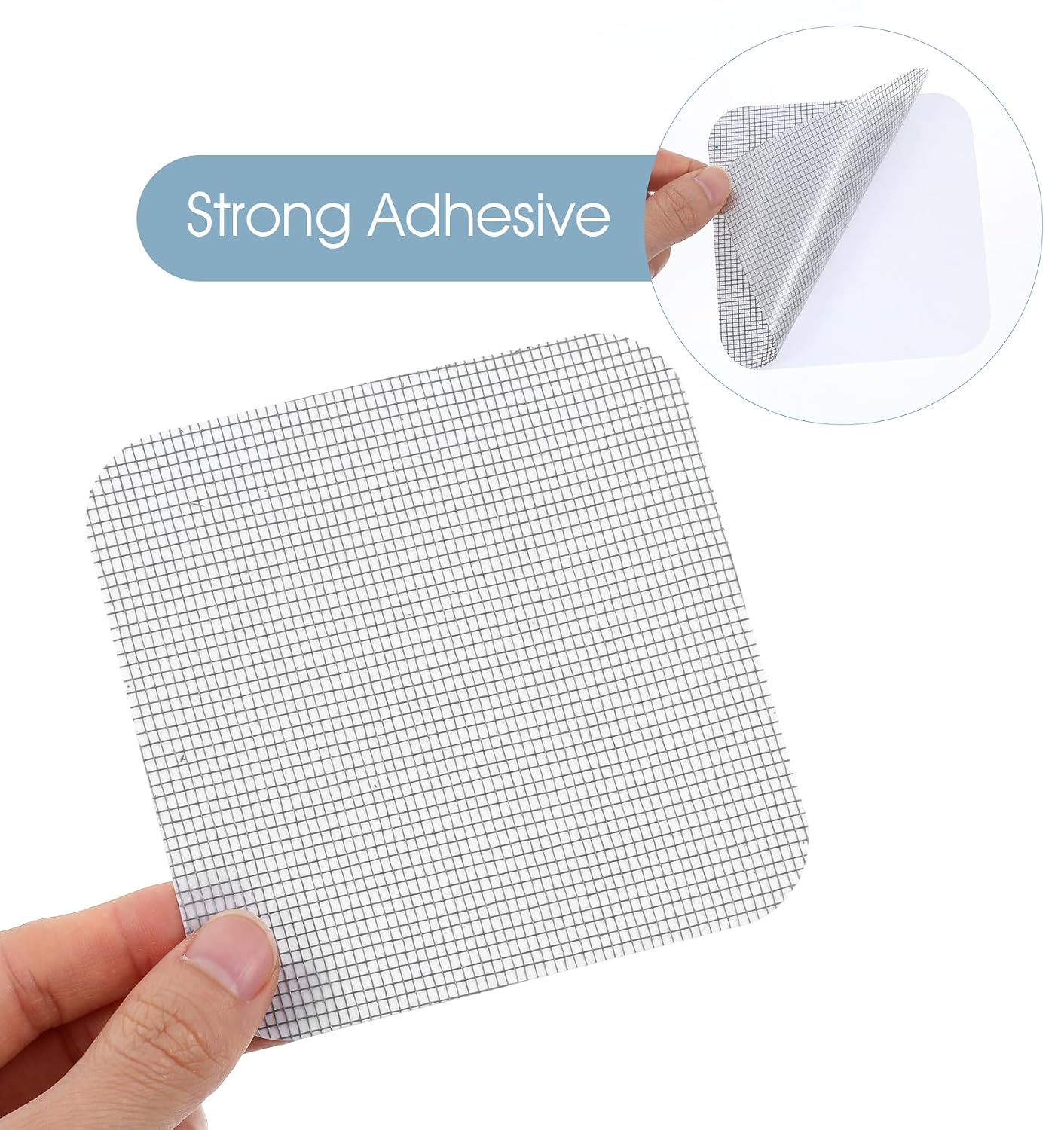 20 Pcs Screen Patches Self Adhesive, 4 x 4 Inches Stainless Steel Screen Repair Patches Kit for Window & Door Tears, Silver Rustproof Mesh Tape