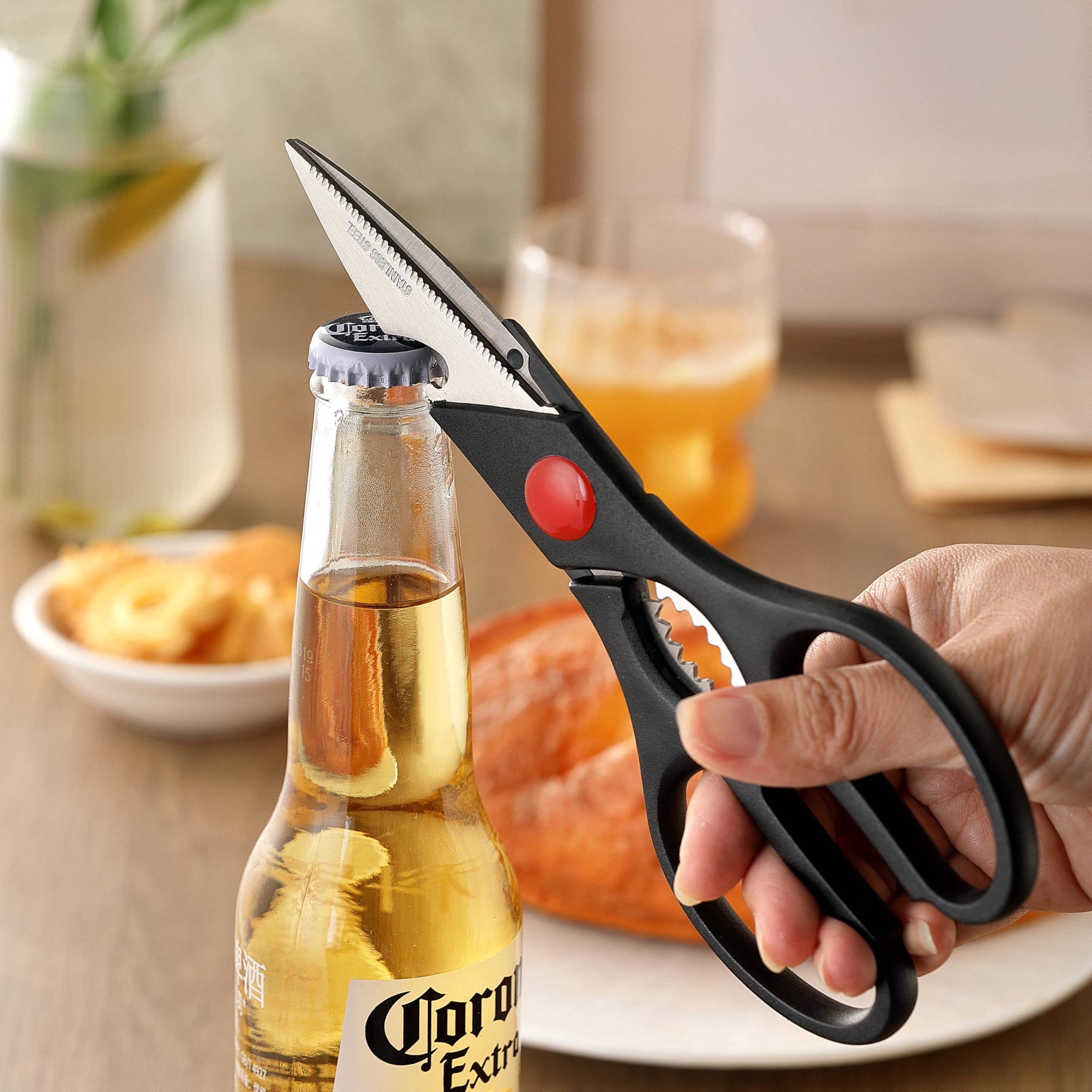 5 PCS kitchen Chef Knife Set, include 7 inch cleaver, 7 inch Santoku, 4.5 inch utility knife, Kitchen Scissors and Peeler — Amazon image 9