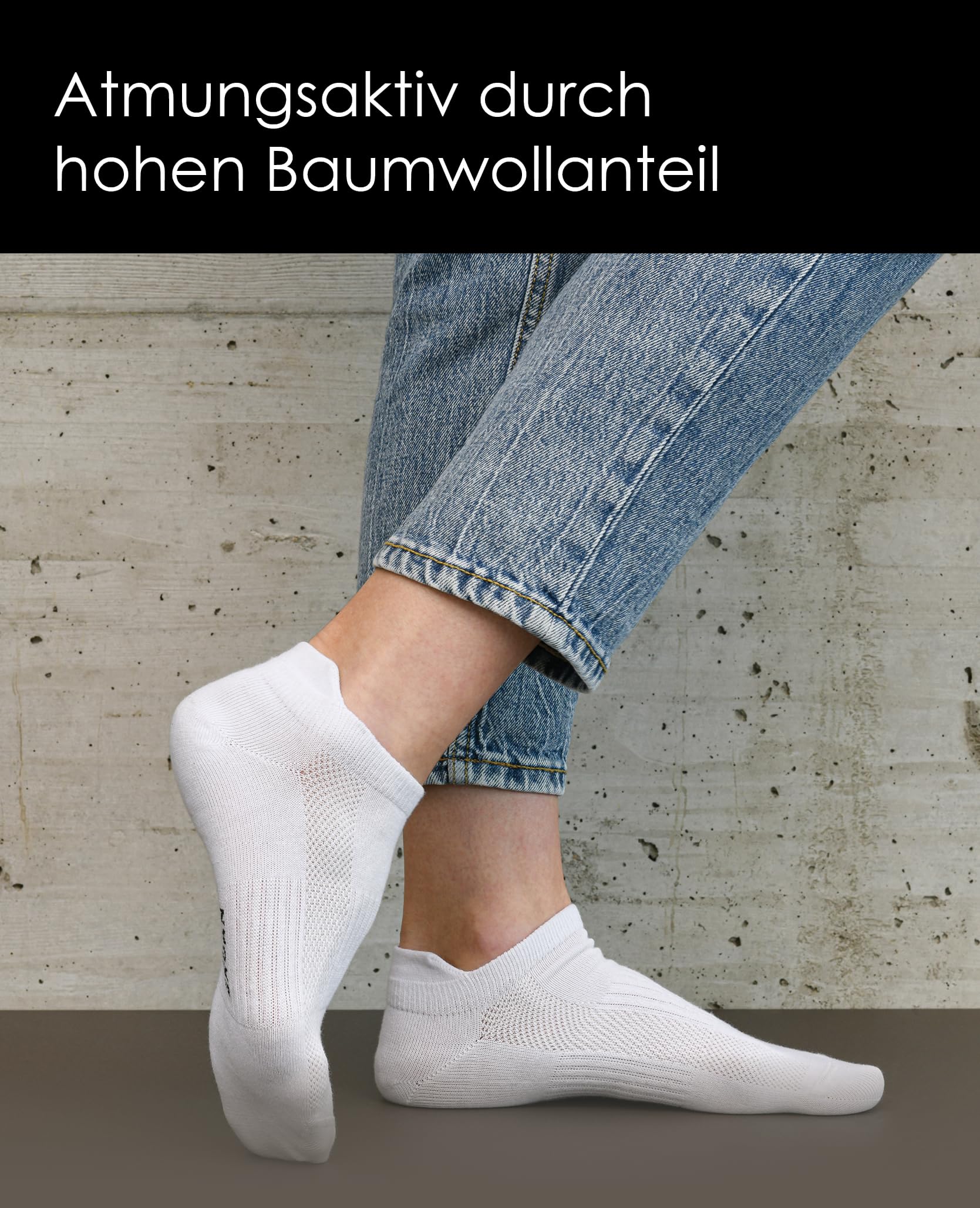 NYME Skarpety do sneakersów Premium z bawełny organicznej - męskie i damskie - opakowanie 6 i 10 szt. - stopki - krótkie oddychające skarpety - idealne do uprawiania sportu i rekreacji - rozm. 35-50