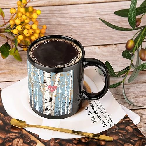 Miniatura 4 de Love Birch Tree Mug Large Ceramic Coffee Mug Tea Cups with Handle Elegant Personalized Mugs Funny Novelty Heat Resistance Cup Luxurious Cups for