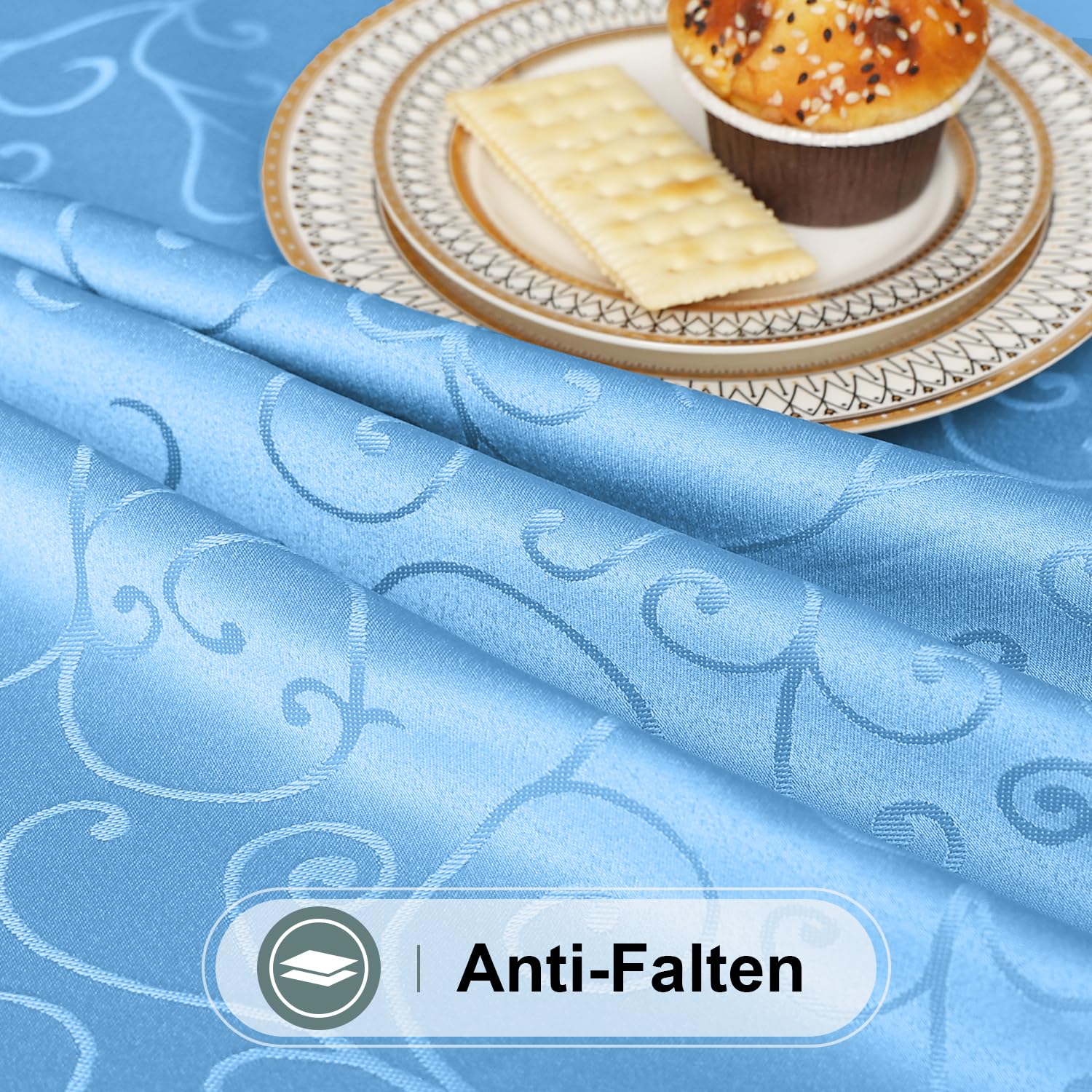 Homaxy Table Cloth Rectangular 130x160 cm, Washable Polyester Jacquard Tablecloth - Image 3