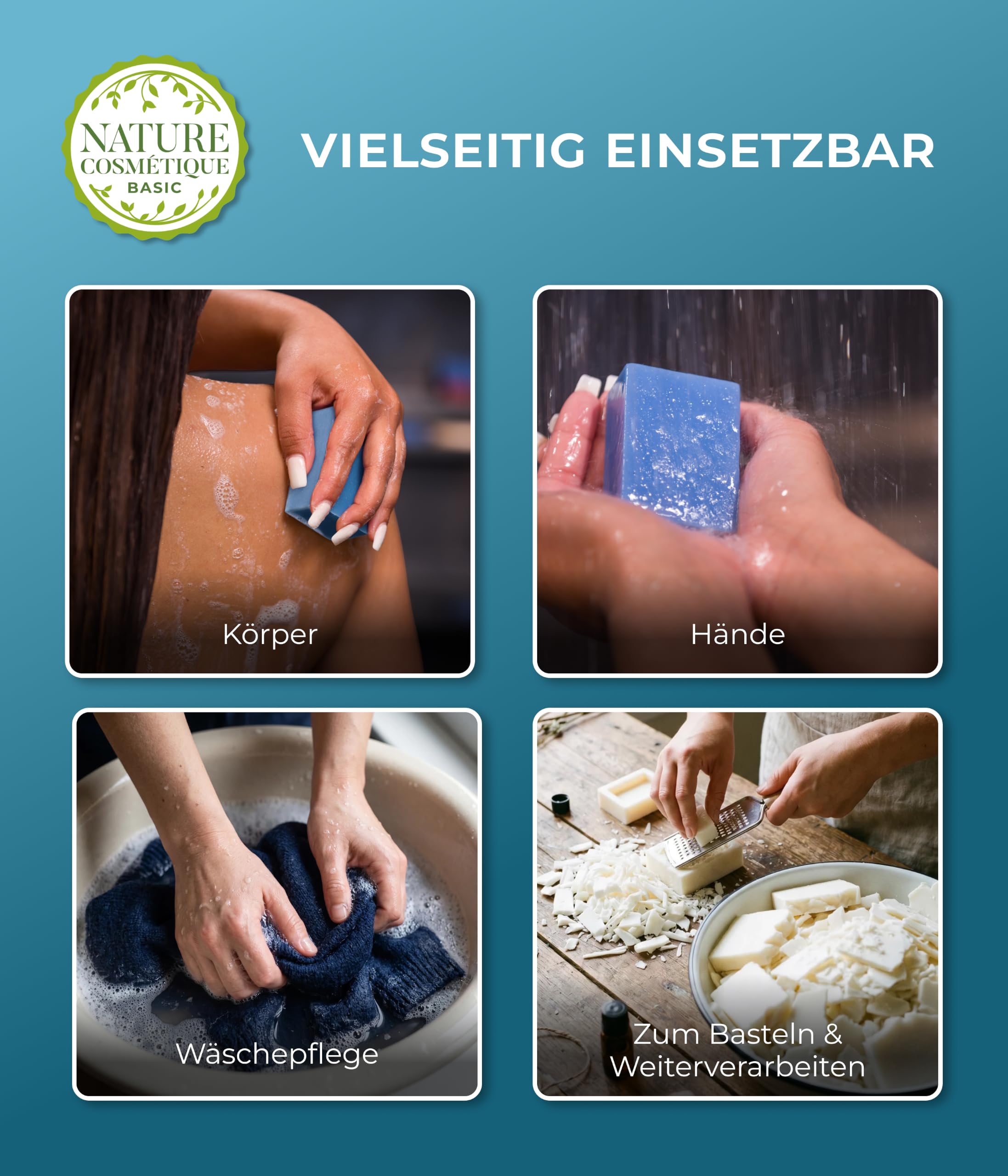 Nature Cosmétique® Jabón natural básico con saquito de jabón higo (afrutado, dulce) – Jabón de rotura orgánico – Jabón de manos y ducha vegano, para piel seca y madura – Jabón corporal regalo