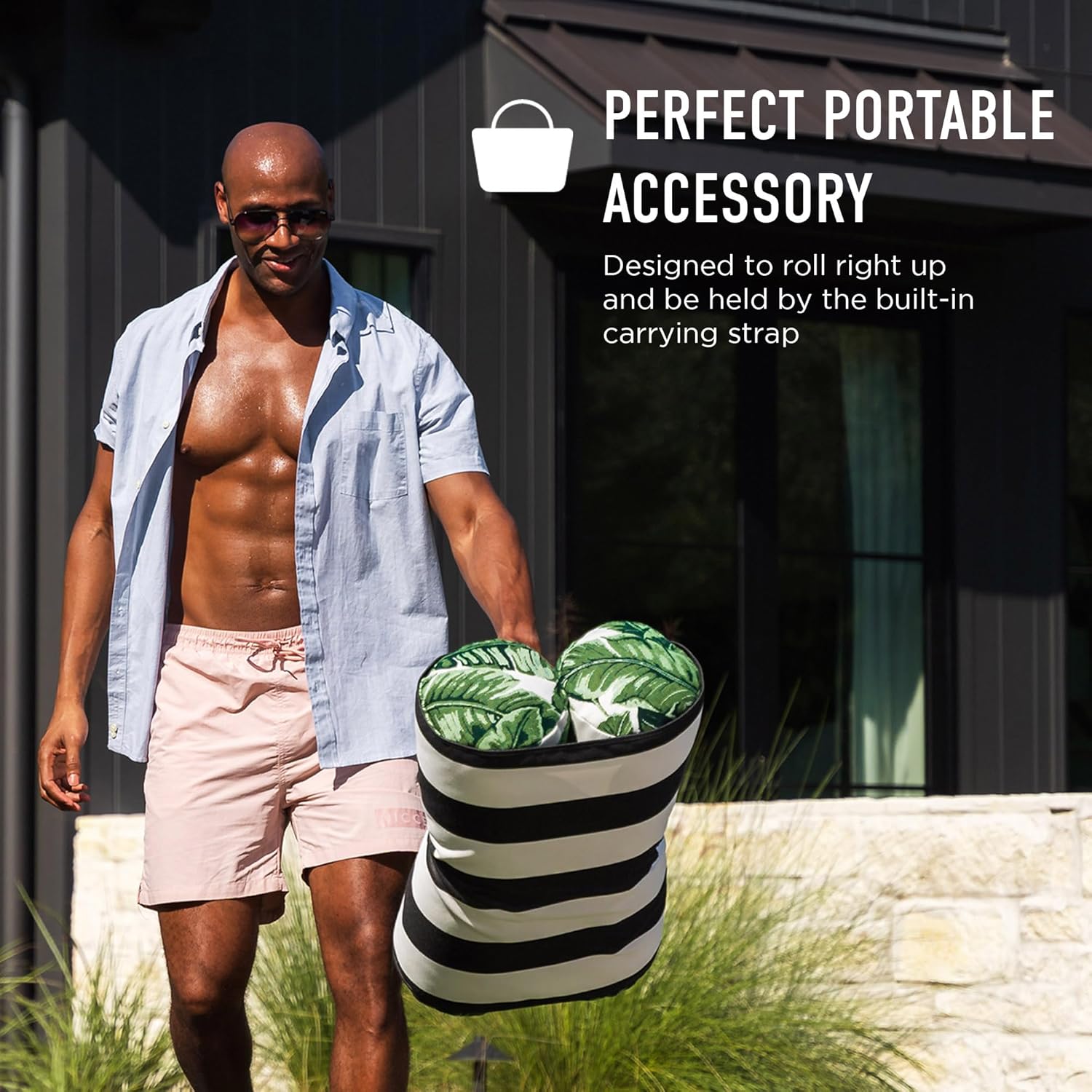 Ledge Lounger Laze Hammock in-Pool Float, Beach and Lake Float (Shibori Blue)