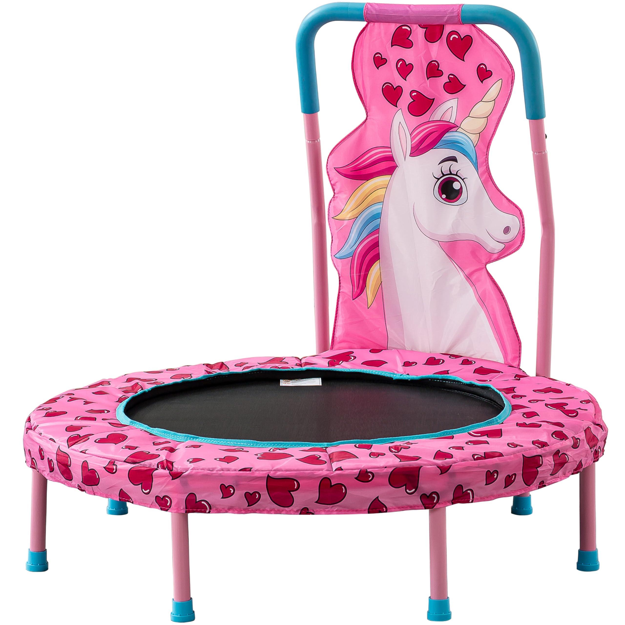 Kootlena 36" Mini Trampoline for Kids Ages 1-6, Toddler Trampoline with Handle, Safety Pad & Rubber Legs, 36 inch Baby Trampolines Indoor Garden, Gift for Boys and Girls, Unicorn