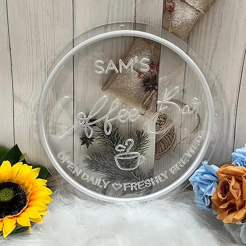 Miniatura 5 de Letrero de neón personalizable con luz LED regulable para cafetería, cafetería, tienda, nombre, para cafetería, cafetería, hogar, bar, restaurante,